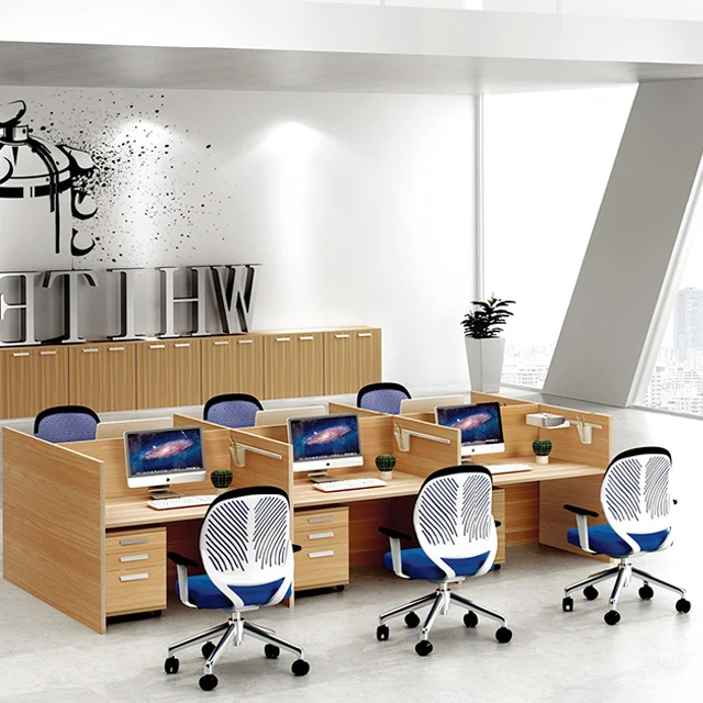 Hot Selling Modern 6-Person Office Workstation Newest Series Screen Wholesale Supply office workstation staff table partition