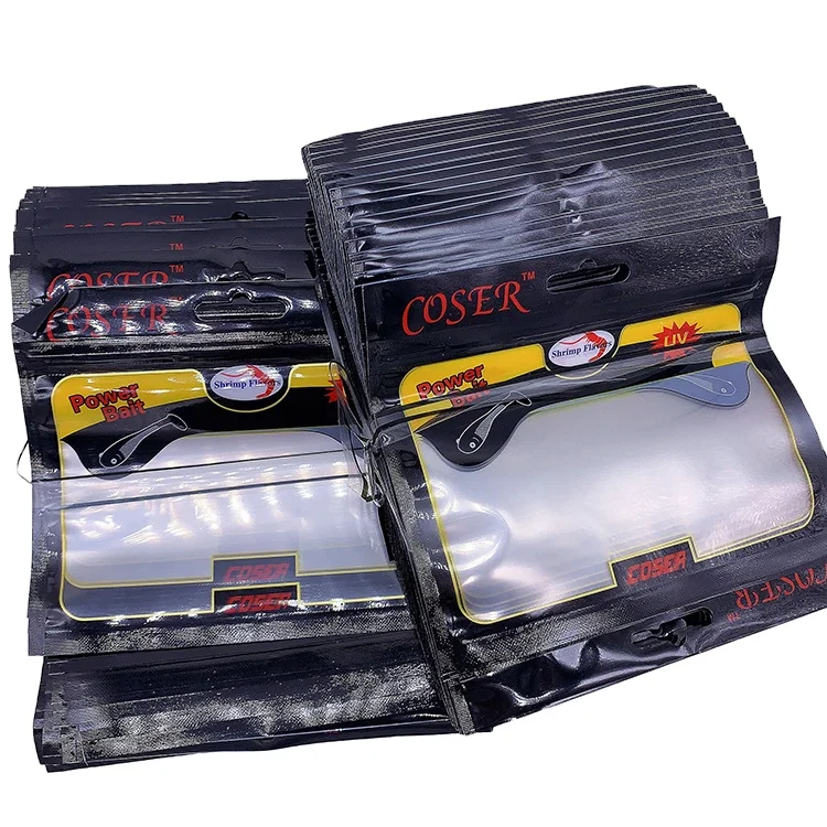 Custom Print 15cm 12cm Size Digital Printing Soft Plastic Reusable Ziplock Fishing Lure Packaging Bag