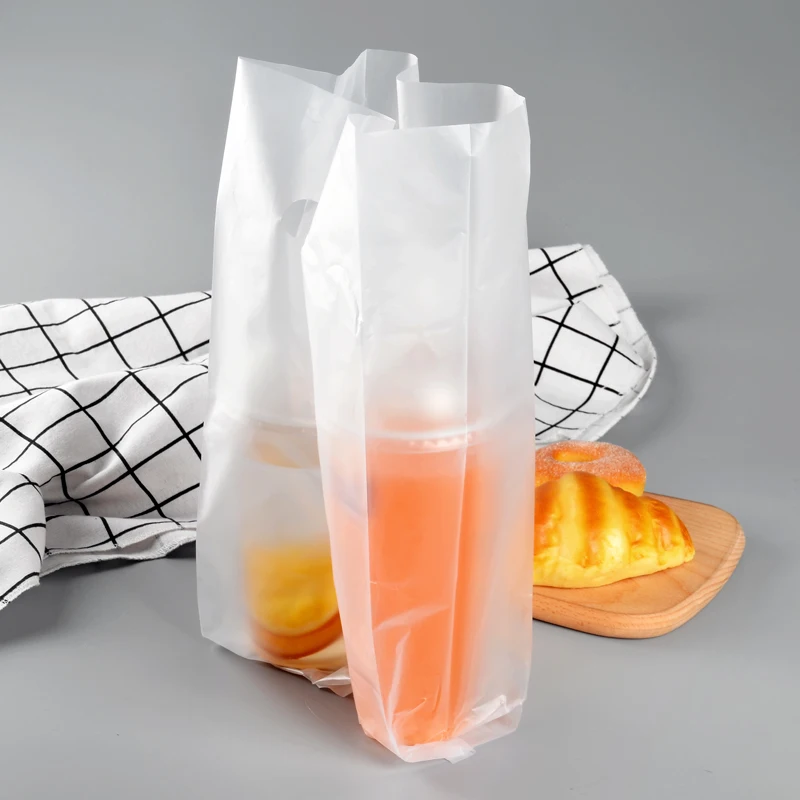 Best Price Coffee Tea Milk Cup Holder Take Away Carrier Bag Thickened Double Drink Disposable Plastic Cup Bag