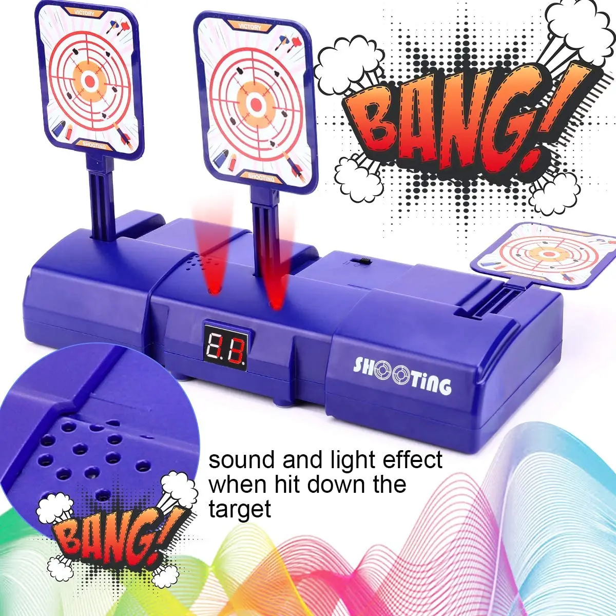 Electronic Shooting Target for Gun Digital Scoring Auto Reset Target with Refill Darts fits gun