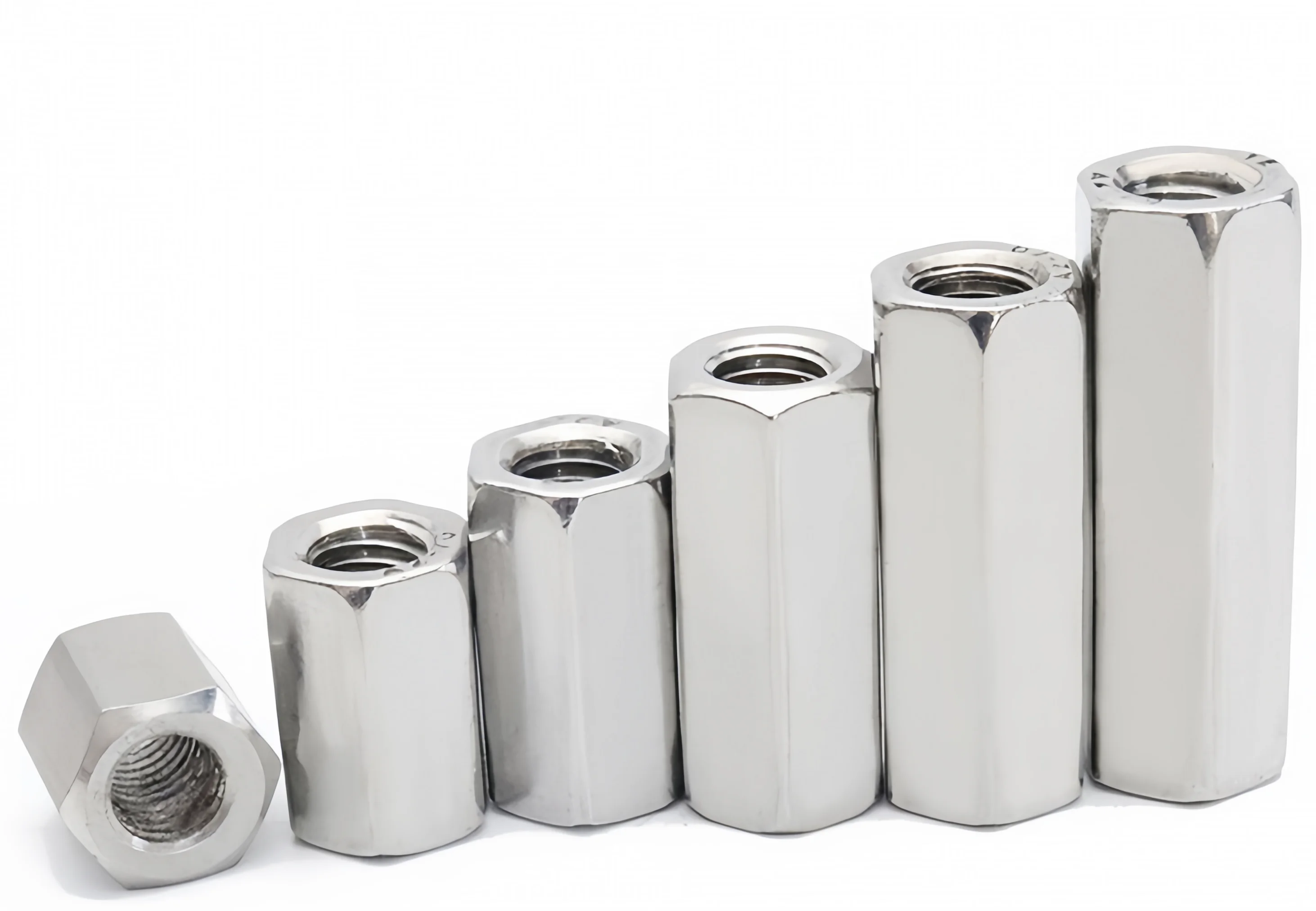 Hex  Nuts DIN6334 hexagon threaded connecting nut M4 M5 M6 M16 Carbon Steel Hex Sleeve