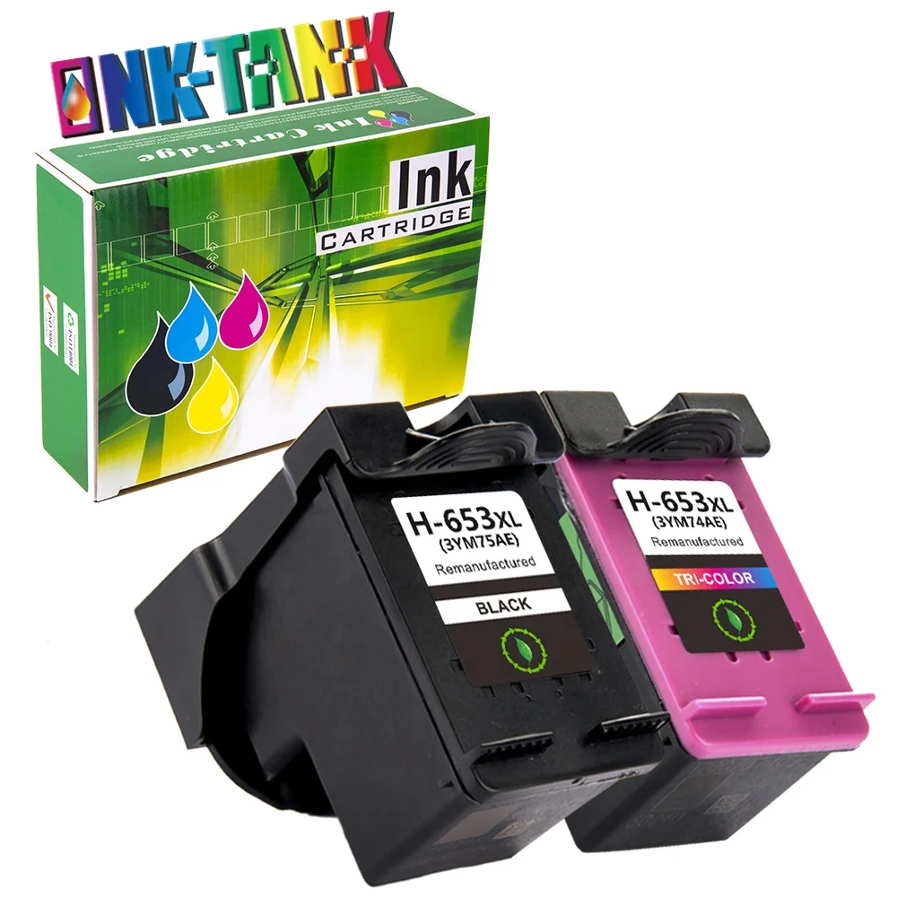 INK-TANK 653 XL 653XL Premium Black Remanufactured InkJet Cartridge for HP653 for HP DESKJET Ink Advantage 1275 6475 Printer
