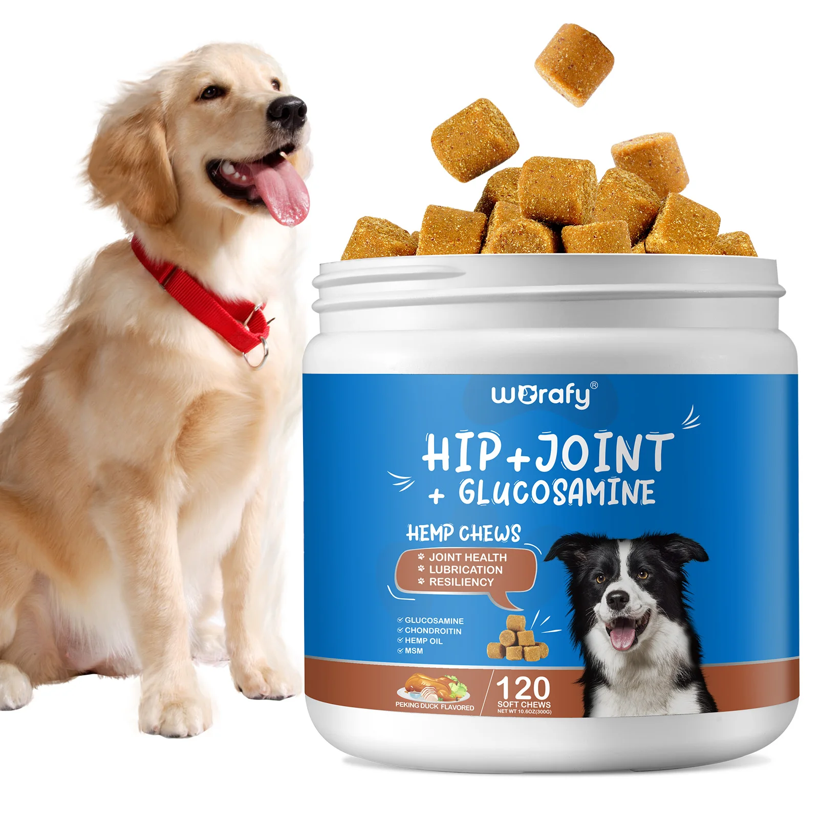 Natural Care Hip And Joint Supplement For Dogs 120Ct Soft Dog Chews With Chondroitin& Msm Arthritis Supplement For Pet