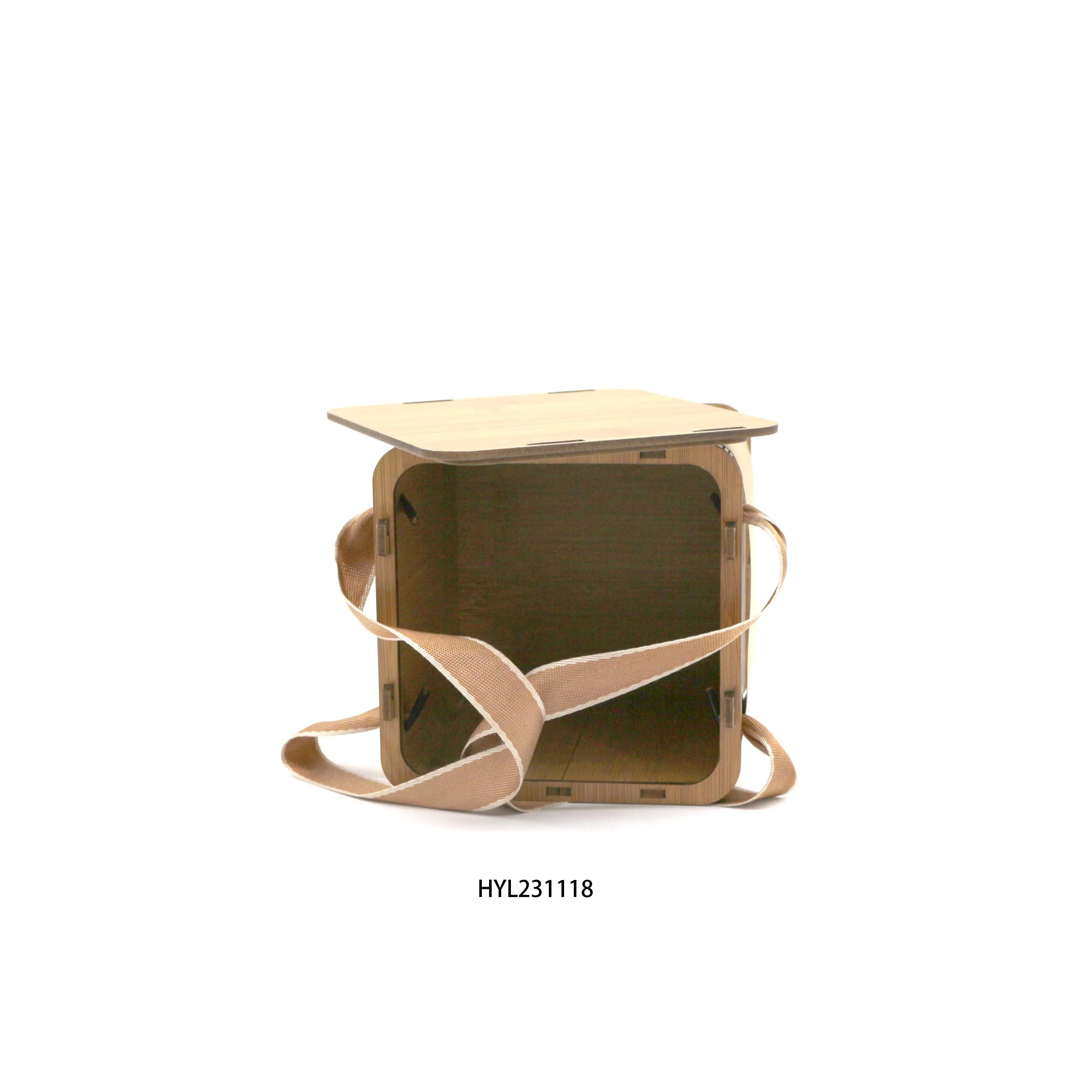 Natural Bamboo Small Tea Wooden Gift Box Wooden Tea Box Organizer Wooden Storage Box With Lid
