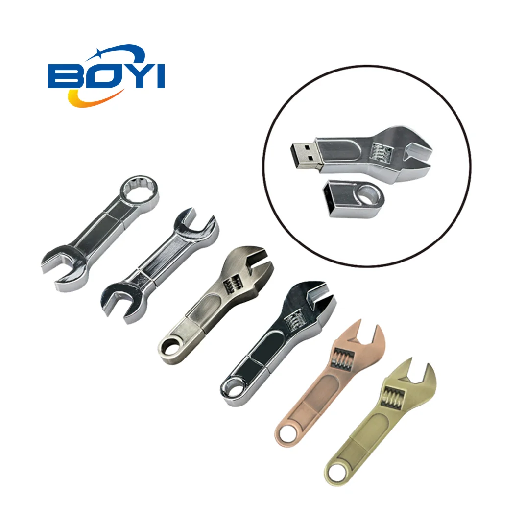 Boyi Metal Tool Pendrive Mini Spanner Wrench USB Flash Drive Memory Card Pen Creative 4GB 16GB 32GB 64GB Usb
