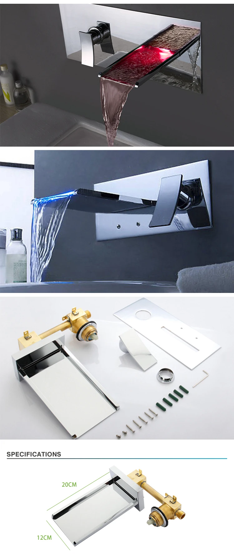 Led Basin Faucet Temperature Colors Change