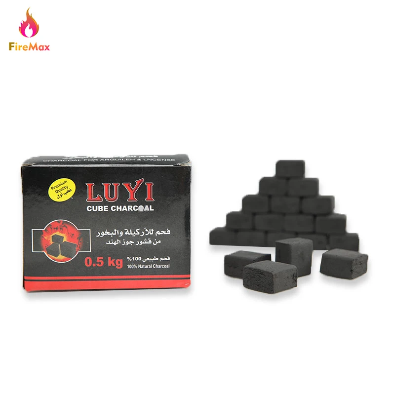 FireMax Shisha charcoal Low Ash Solid Hookah Charcoal Square Coconut Shell Charcoal