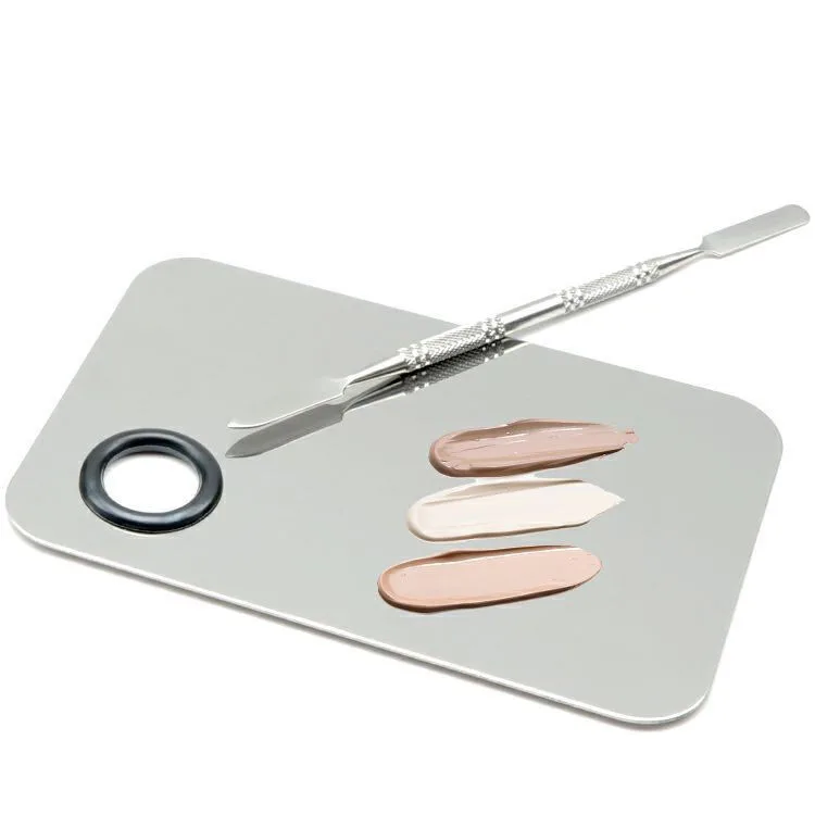 Butterfly Shape Perforated  Eyeshadow Palette Contour Stainless Steel Custom Cosmetic Mixing   Makeup Palette with Spatula