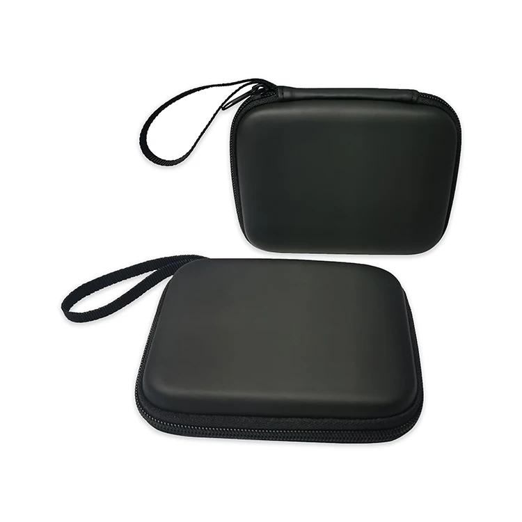 Black PU  hd hdd hard drive external enclosure mobile disk carry eva case bag eva custom cheap with elastic strap