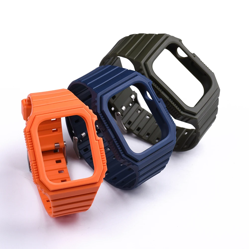 JUELONG Waterproof Shockproof TPU Soft Silicone Rugged Watch Band Strap for Watch 40 41mm 44 45mm