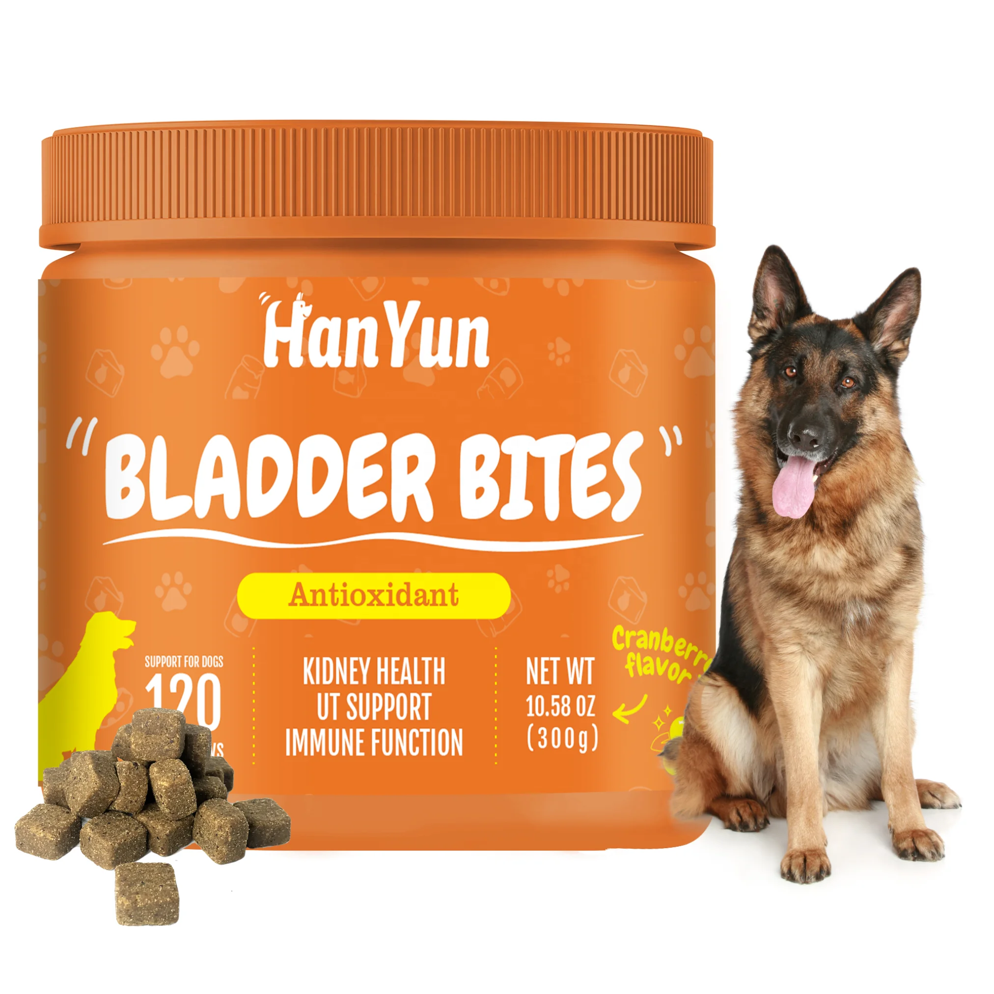 Health Certificate GMP ISO Private label Supplements for Pets Bladder Control for Dogs Cranberry Kidney Support for Dogs 120 Sof