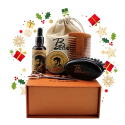 beard grooming kit 100% natural essential soft private label beard oil and scented balm wax for mens beard care kit
