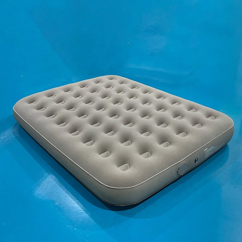 downy flocking double air mattress USB-C rechargeable pump portable inflatable airbed for camping home tent indoor outdoor