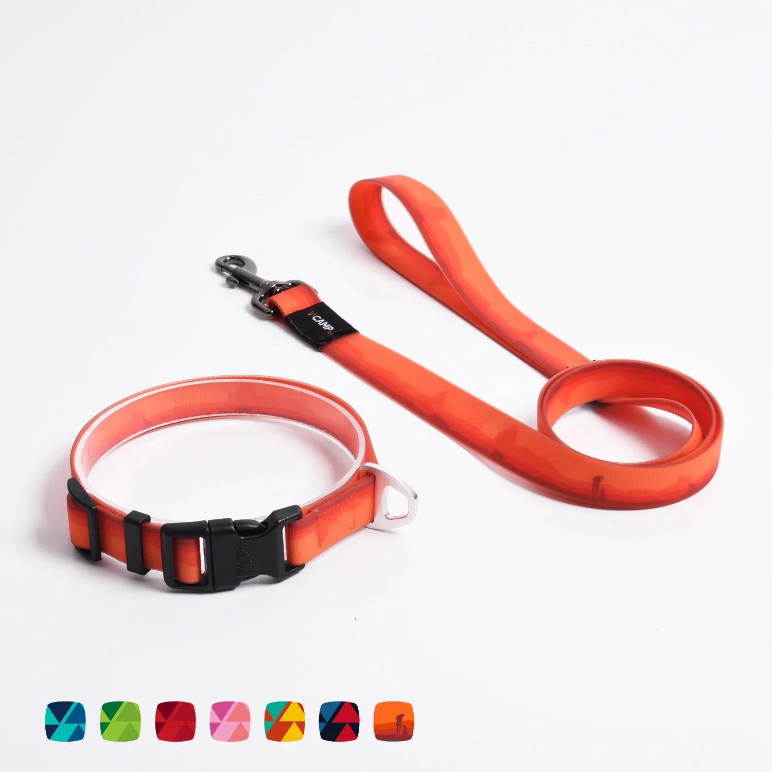
Waterproof High-End Orange Eco-friendly Pet Accessories PVC Dog Collar Training Lead Pet Leash 