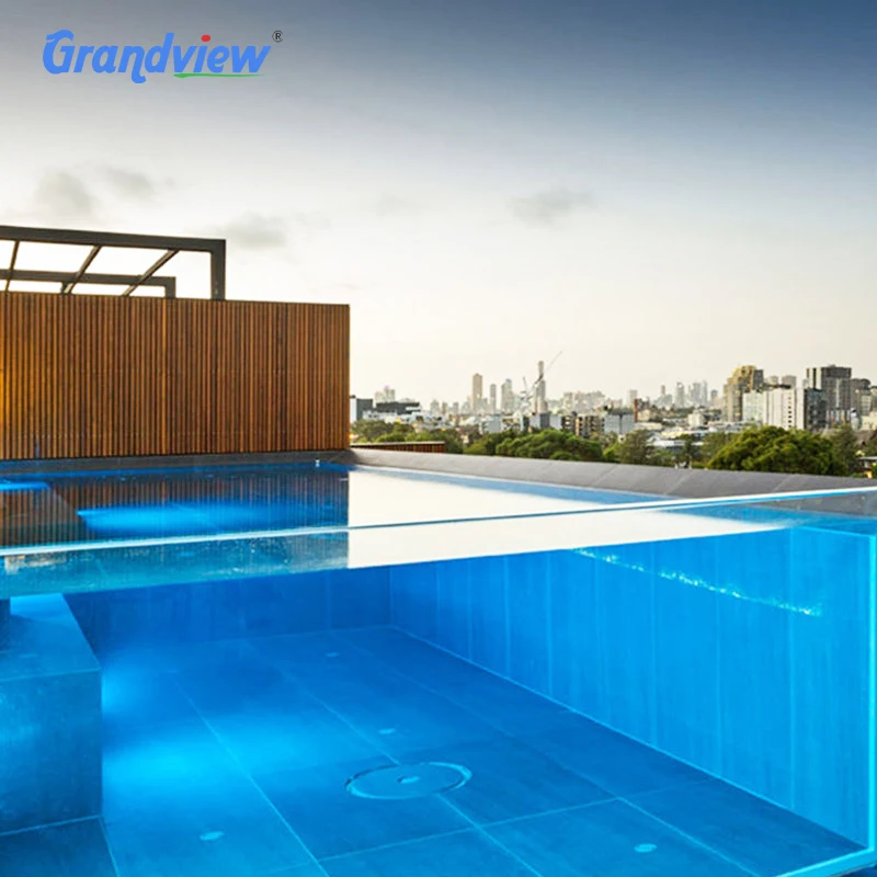 100mm  transparent window large fibreglass and 12m outdoor acrylic pool