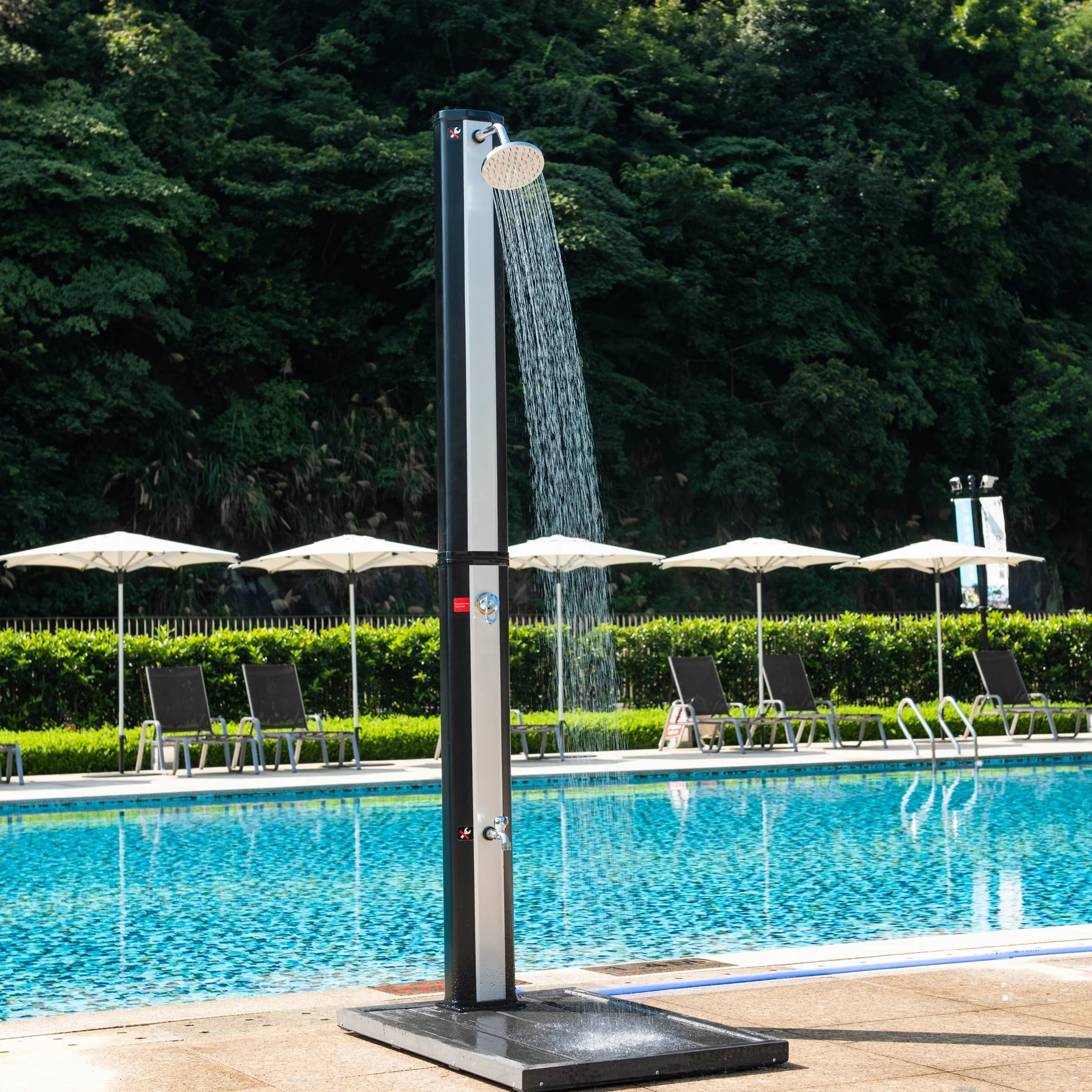 35 liter solar shower solardusche for garden outdoor swimming pool side