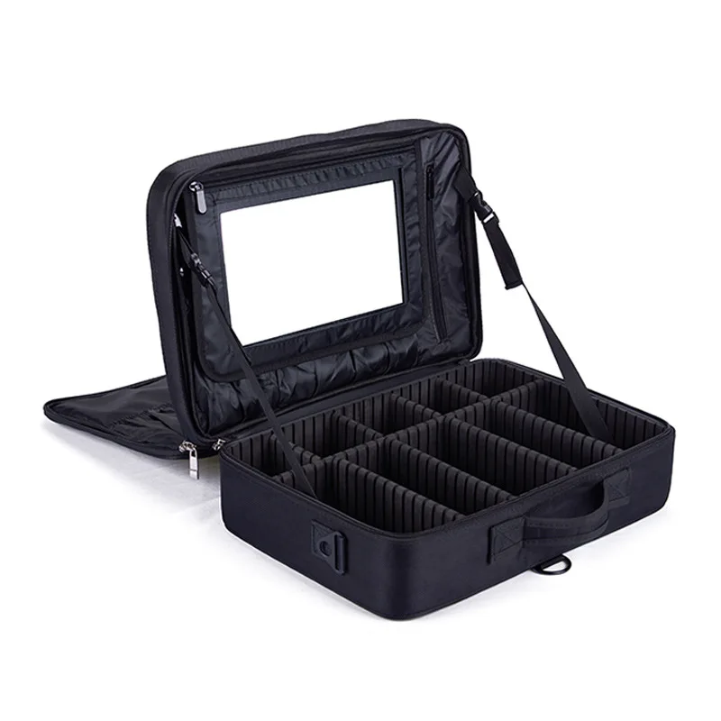 
travel carry on travel makeup train case led light mirror cosmetic case for dressing table makeup organizer storage box 
