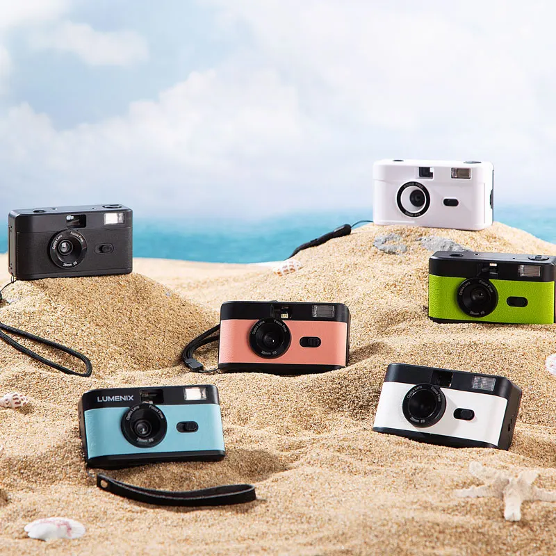 PREMIUM oem colorful reloadable non disposable white 35mm m35 reusable film camera with flash
