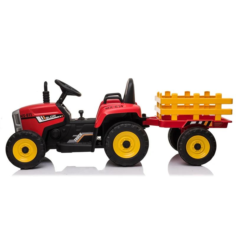 12V Kids Ride On Tractor with Trailer Electric Vehicle Kids Ride on Toy Car