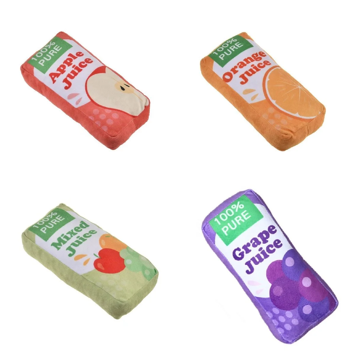 2023 Wholesale Pet toys  customized realistic recycled plush soft squeaky juice  pet cute dog toys