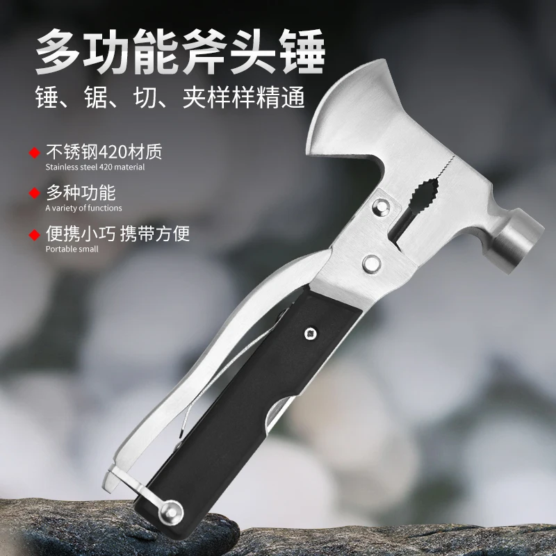 Mini Multi-functional Survival Tools Hammers Outdoor Screwdriver Pocket Hatchet home combination tools for men dad gift