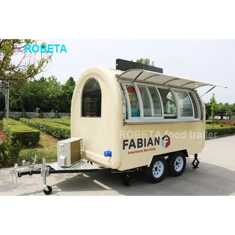 Concession Trailer Food Cart 9.84 ft Round Top Food Trailer With Sliding Windows
