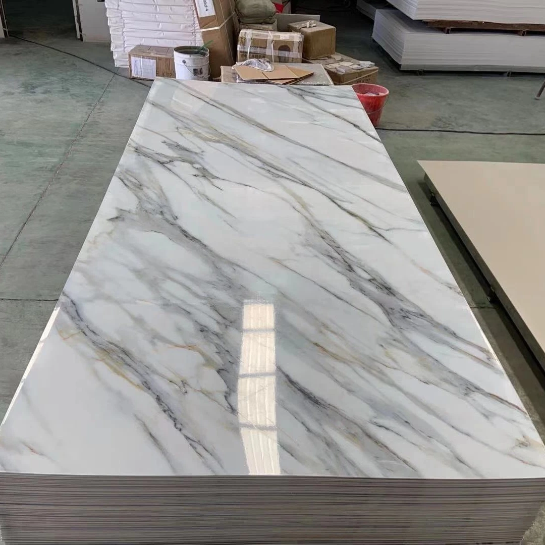 New design waterproof uv marble board pvc wall panel