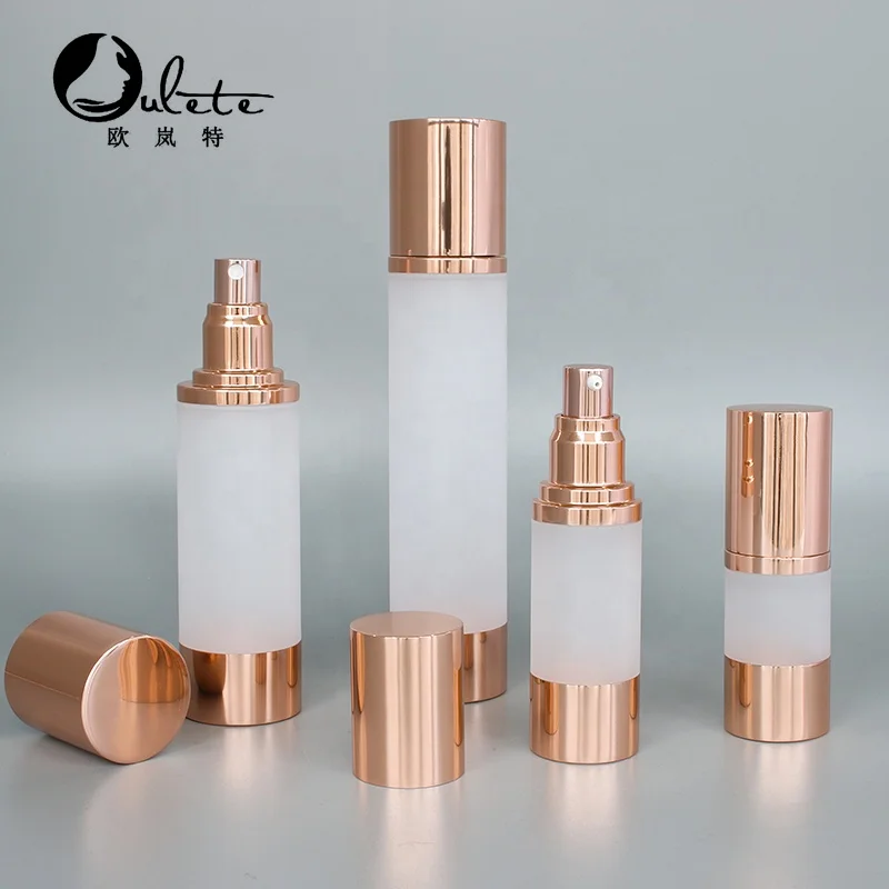 rose gold serum airless bottle 15ml 30ml 50ml lotion bottle 100ml 120ml cosmetic jar with rose gold lid
