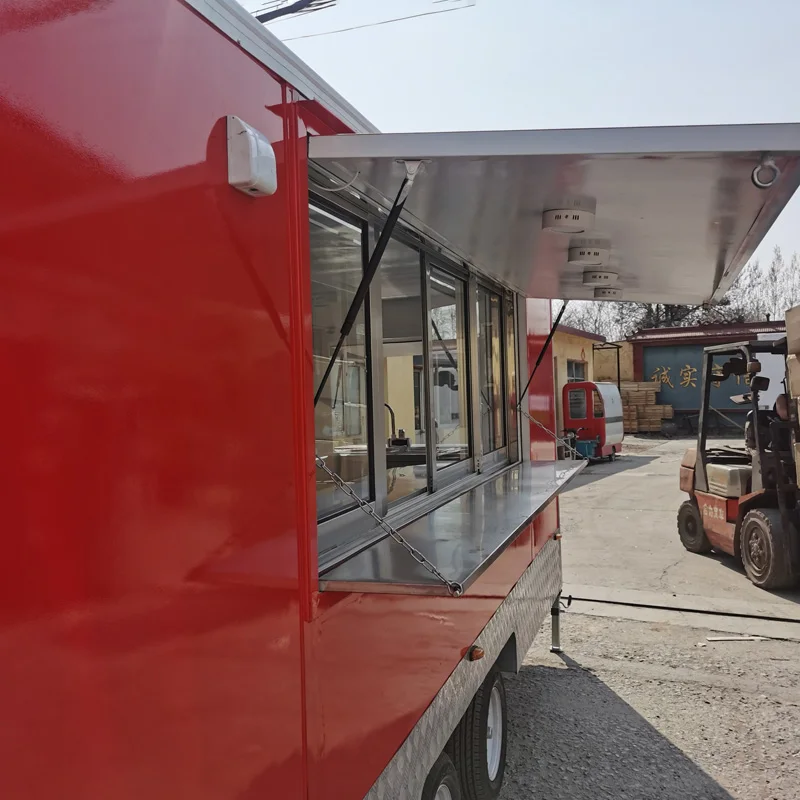 solar power food truck moving cart mobile food trailer for sale