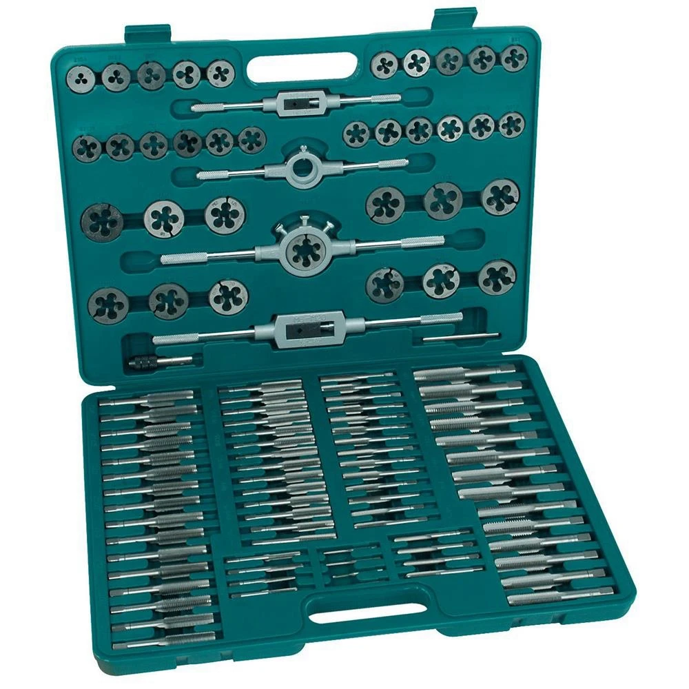 GOLDMOON 40pcs 110PCS Thread Tap and Circular Die kit with HSS TiN coating for M3 M4 M5 M6 M7 M8 Coarse Fine thread bolt