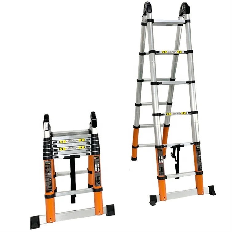 Manufacturer Carbon Fiber 5 Steps Red Accommodation Pruning Hidden Roof Cheap Folding Step Telescopic Ladder