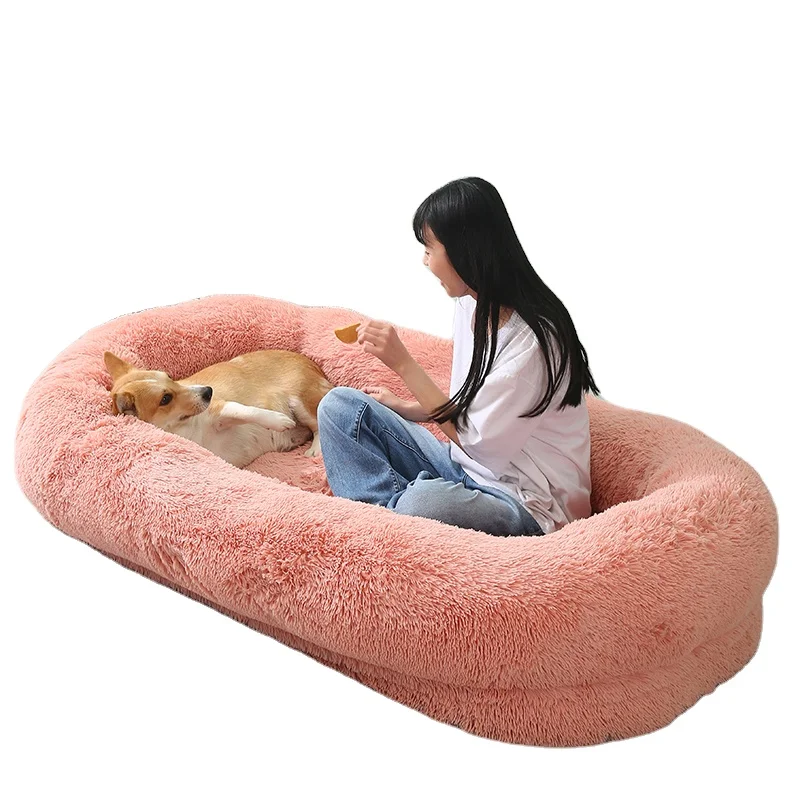 Manufacturer high quality  luxury big memory foam orthopedic heavy duty extra large human sized pet dog bed for people adults