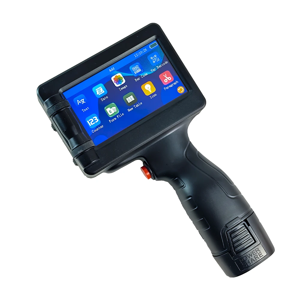 DMX Thermal Barcode Portable Printer Plate Carton Jar Can Fabric Qr Logo Brand Label Handheld Inkjet Printer