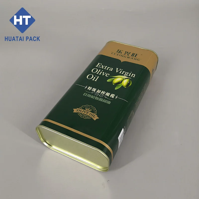 Factory price sale rectangular metal tin 2L olive oil can with spout