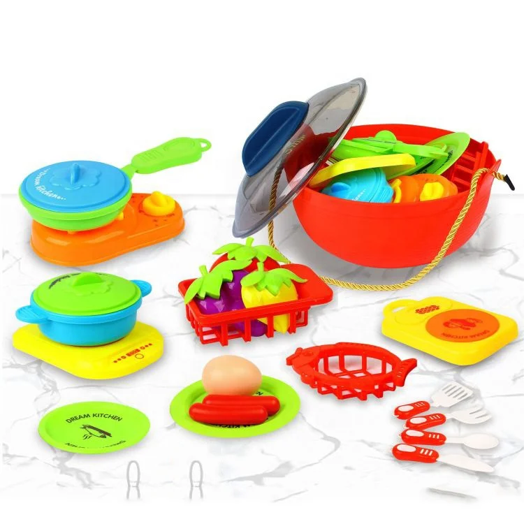 Cheap Children Role Play Game Simulation Shopping Ice Cream Cart Accept Pot Kitchen Toys Set For Kids