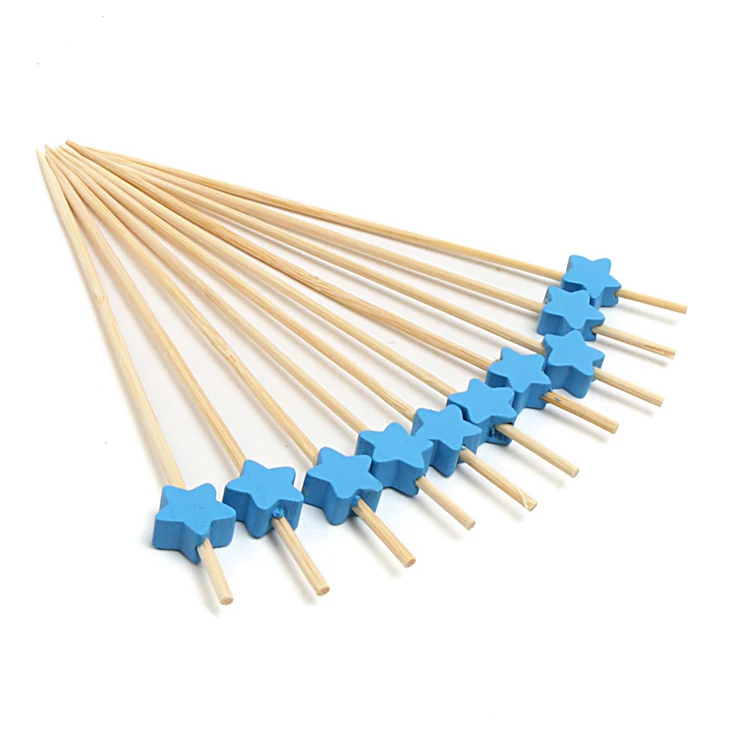 Eco-Friendly Holiday Decoration Bamboo Bead Skewer For Fruit