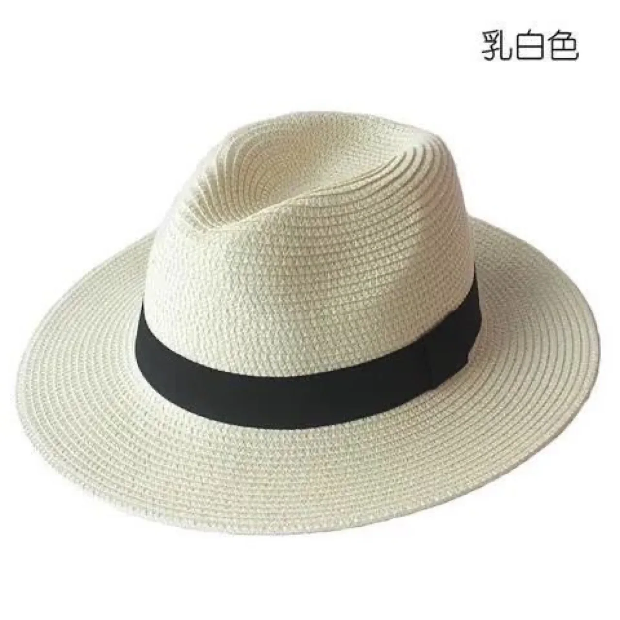 Wholesale Custom Logo Summer Breathable Wide Brim Sunscreen Panama Hat Sun Protection Straw Hat