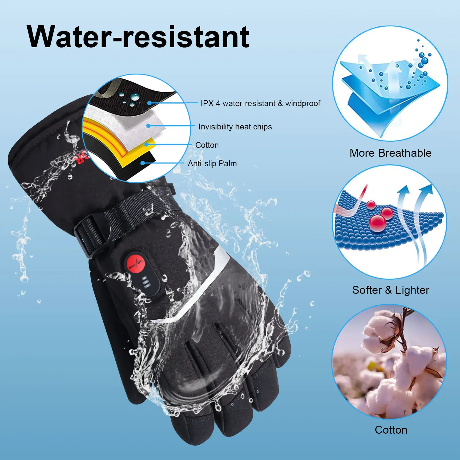 Высококачественные зимние водонепроницаемые плотные лыжные перчатки оптом перчатки для мужчин и женщин с перезаряжаемым