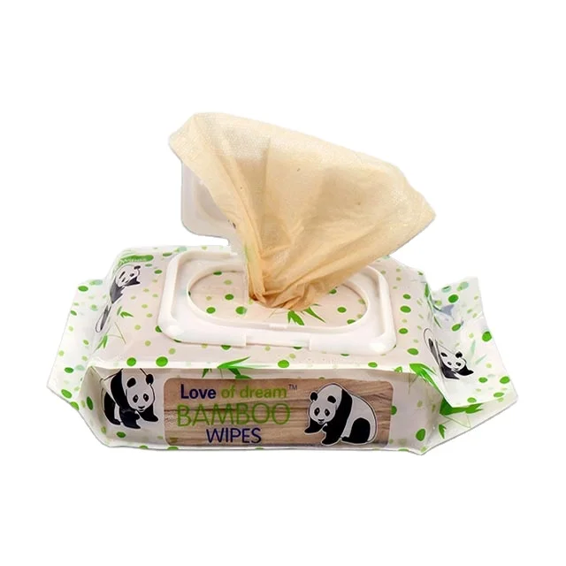 Custom wet wipes in bamboo Natural Alcohol Free Bamboo Disposable Hand Mouth baby bamboo wet wipes