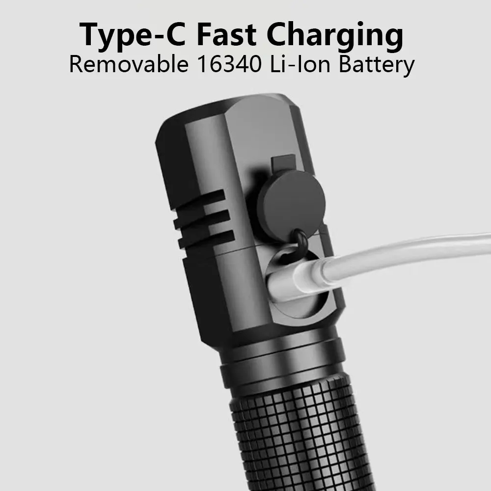 P70 Strong Light Long Range Portable Flashlight Rechargeable Zoom LED Outdoor Tactical Torch Light