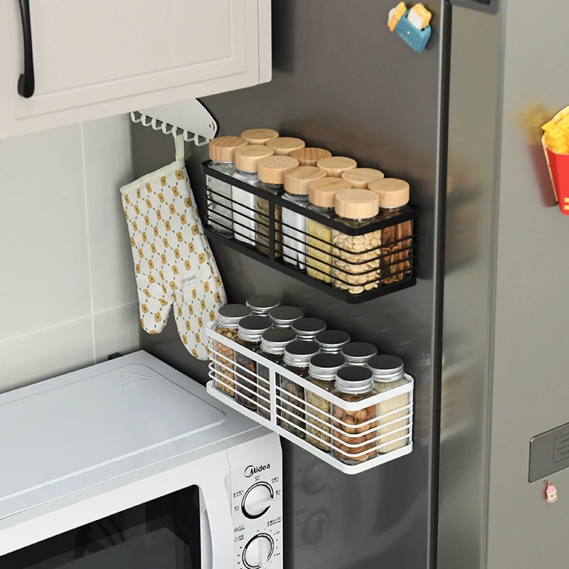 Magnetic suction kitchen refrigerator storage rack refrigerator side door magnetic refrigerator organizer storage rack