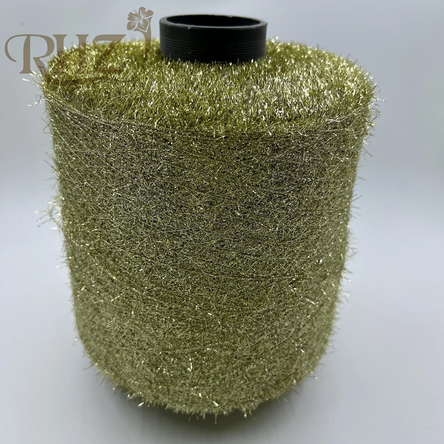 RHZ 9nm/1 100%polyseter fancy shiny metallic feather yarn for knitting