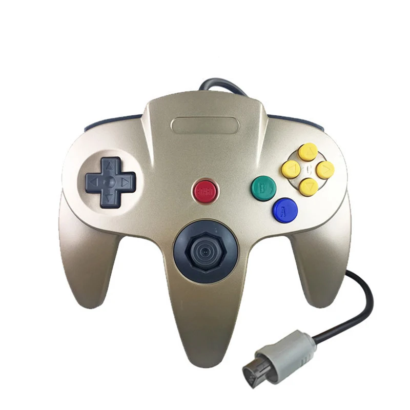 Wired Colorful N64 Gamepad For Nintendo N64 With Console Plug Classic Gold Silver Joystick For Nintendo 64 Manette