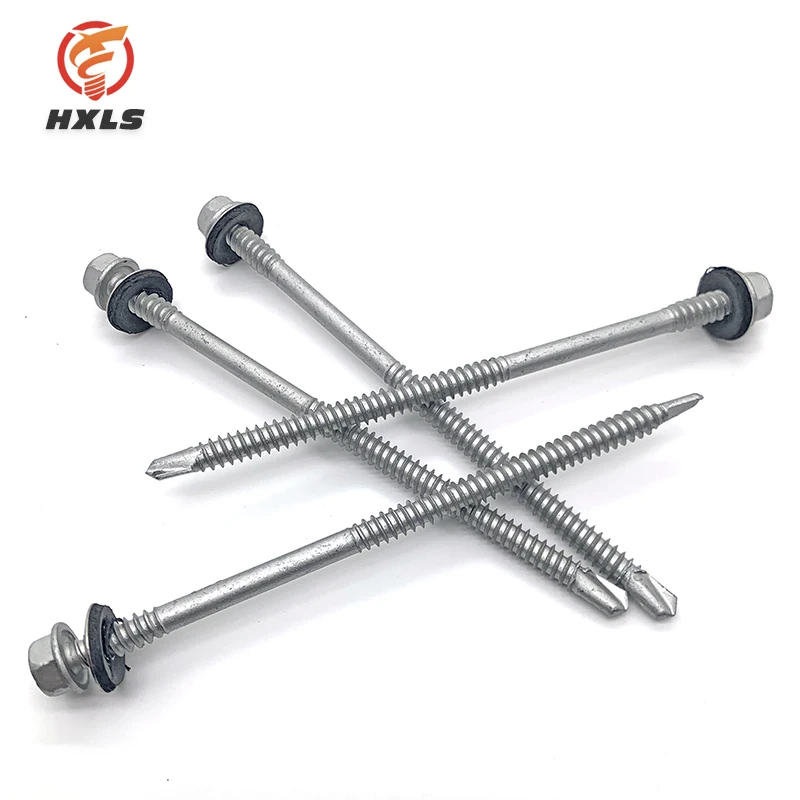 High quality Dacromet anti-corrosion patta roofing hex washer head self drilling screw