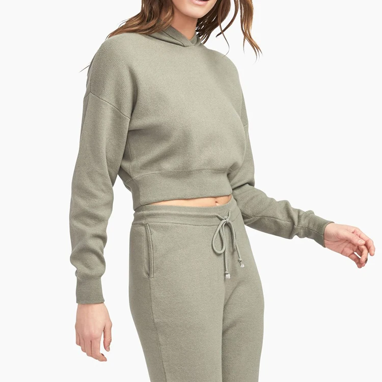 Однотонный женский пуловер для тренировок, лучшее качество, пуловер для спортзала, укороченная толстовка с капюшоном, Свитшот