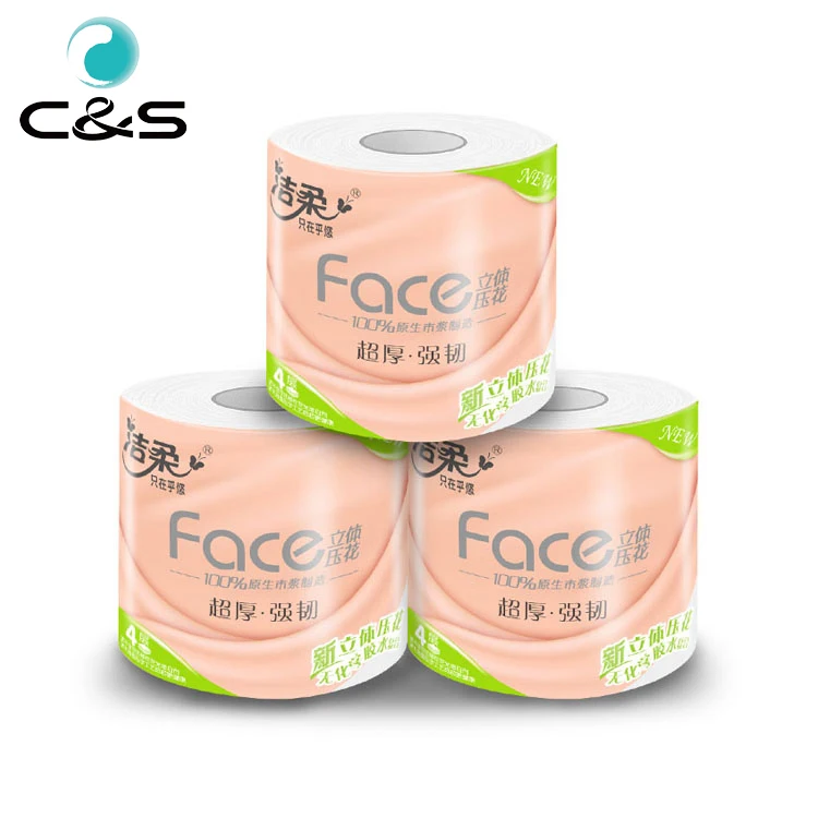 New Product 4D Embossing Daily Use Tissue Rolls Toilet Paper Roll Tissue