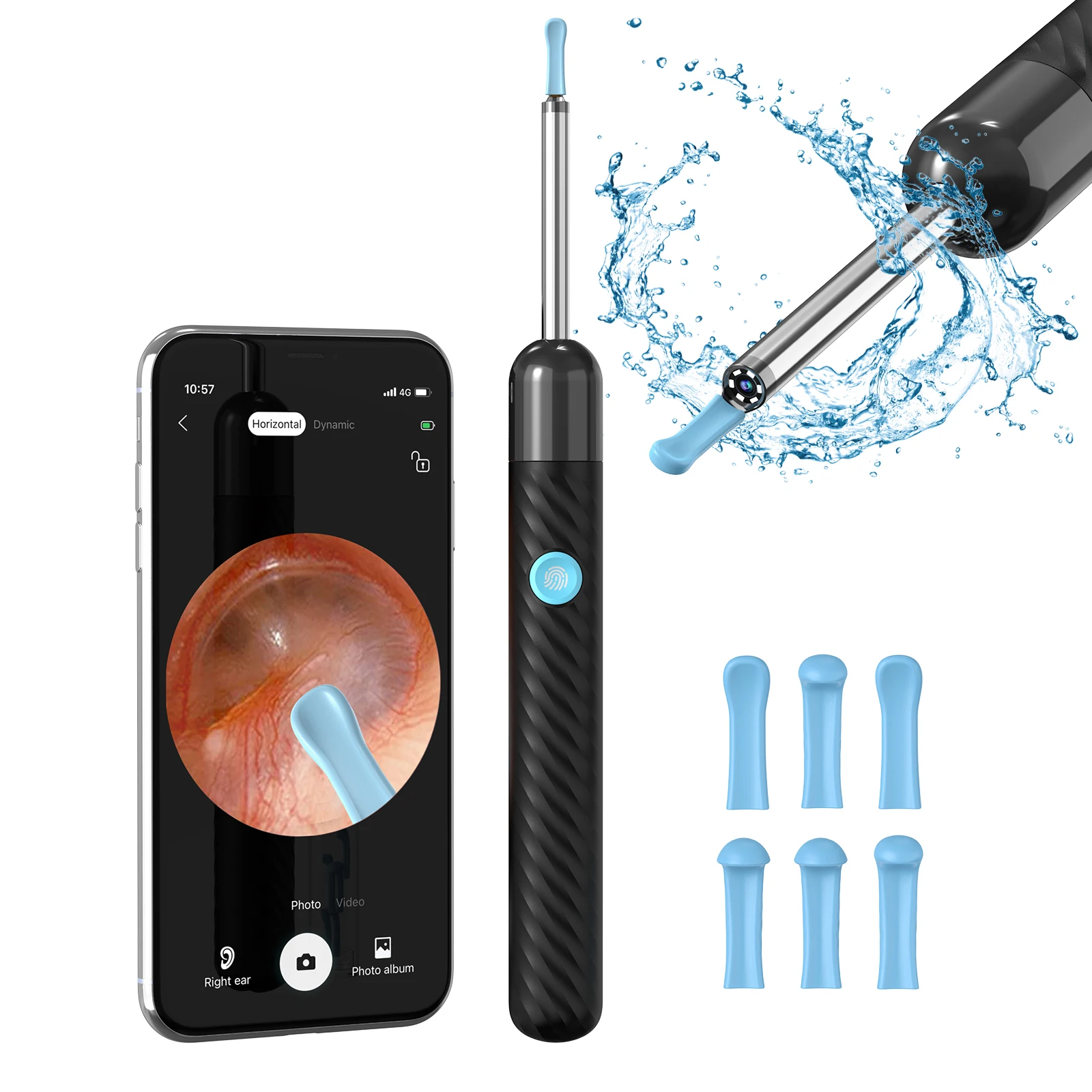 Hot Digital Ear Endoscope Camera WiFi 1080P 3.5mm Electric Vacuum Smart Ear Wax Cleaner Remover with Otoscope Camera