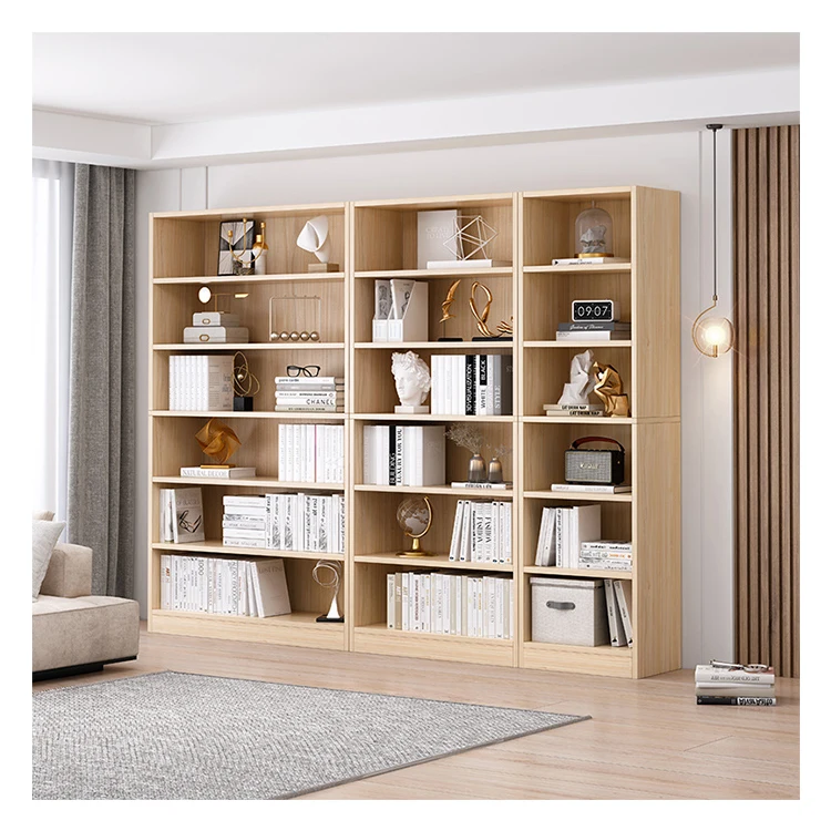 Modern wall library bookshelf  tall ladder book case wooden book case