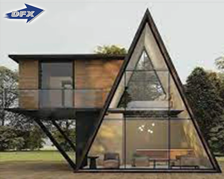 Quacent Luxury Sips A-Frame Low-rise Villa Heat-insulated Modular Home Prefab Tiny Triangle House For Apartment Prefab Cottage