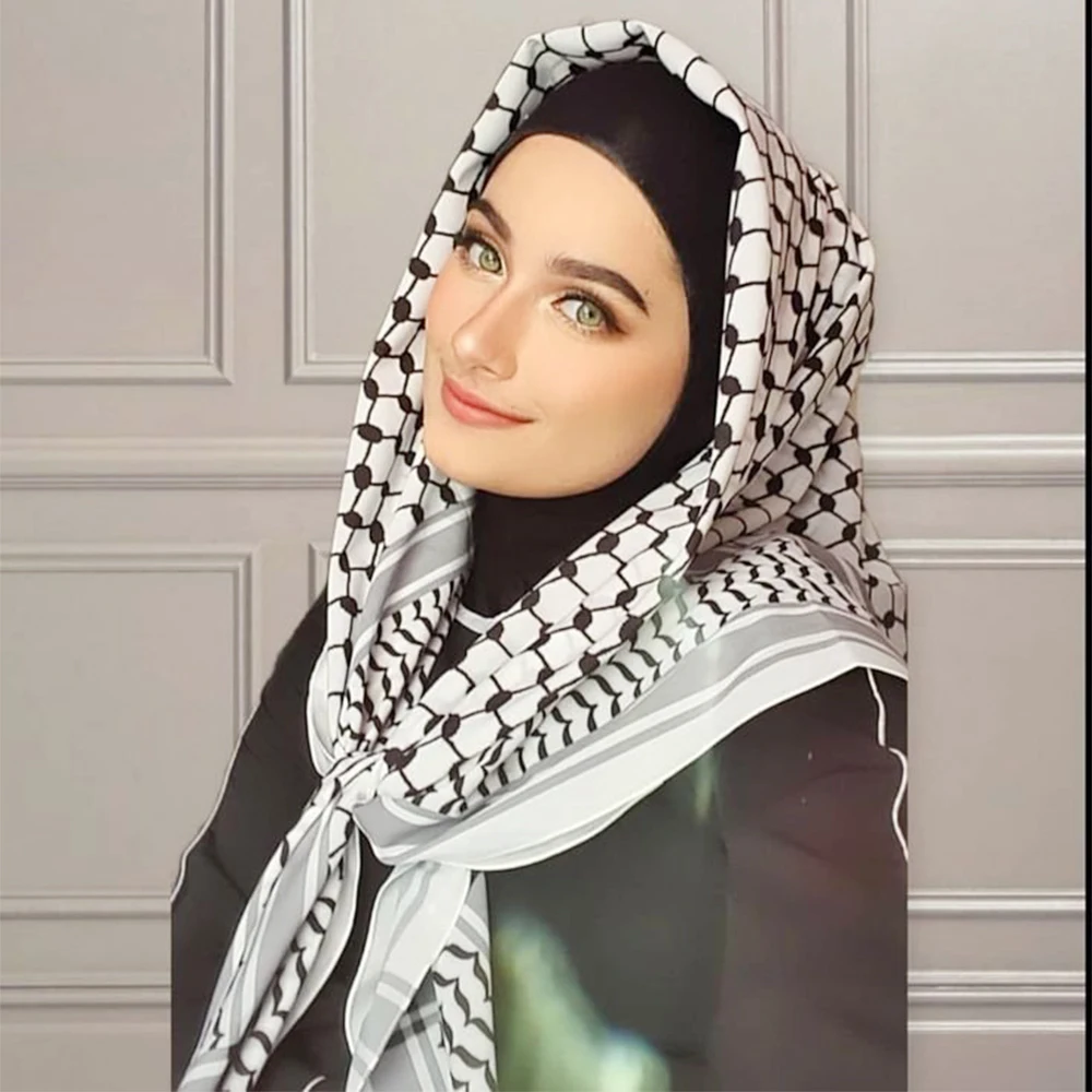 2024 Hot Online Shopping Usa Print Keffiyeh Scarf Ethnic Long Chiffon Printed Palestine Keffiyeh Scarf Hijab